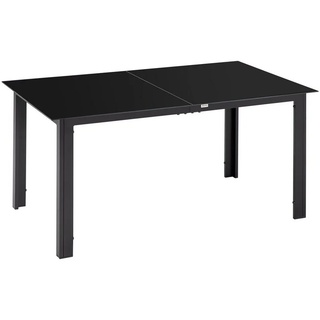 Outsunny Gartentisch »für 6 Personen, wetterbeständig, gehärtetes Glas, Terrassentisch« (Set, 1-St., Gartentisch), Breite 150 cm schwarz
