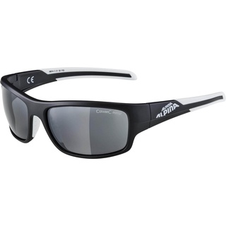 ALPINA TESTIDO - Verspiegelte und Bruchsichere Sport- & Fahrradbrille Mit 100% UV-Schutz Für Erwachsene, black-white matt, One Size