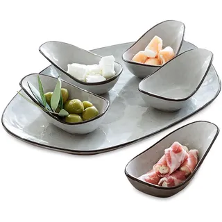 LOBERON Servierschälchen 6er Set Biarré, grau