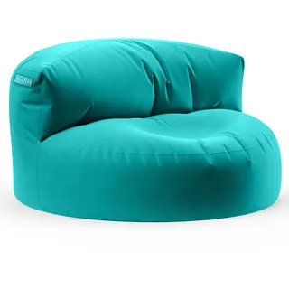 Green Bean Indoor, Türkis, Textil, Füllung: EPS Mikroperlen,Styroporkugeln,Styroporkugeln, Rund, 90x50x50 cm, Hergestellt in Deutschland, Gartenmöbel, Outdoor-Sitzsäcke
