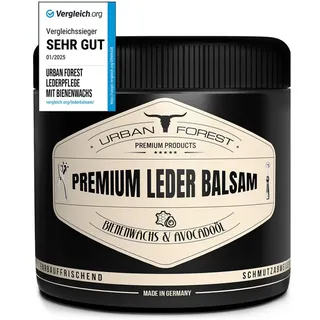 Urban Forest Urban-Forest Lederpflege Premium Balsam... für Auto, Möbel Jacke, Handtaschen Ledercouch Schuhe, Sattel für Pferde Lederfett Leder