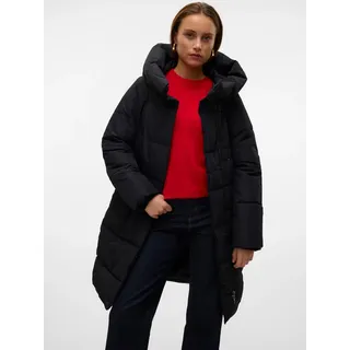 Steppmantel VERO MODA "VMLEONIEKATE COAT GA NOOS", Damen, Gr. XS, schwarz, Steppware, Obermaterial: 100% Polyester, unifarben, ca. Mitte Oberschenkel, Mäntel Steppmantel, mit abnehmbarem Bindegürtel