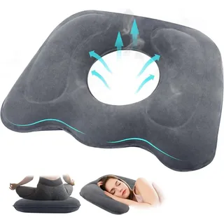 Orthopädisches Sitzkissen, Aufblasbares Kissen, Hämorrhoiden Sitzkissen, Orthopädischer Sitzring, Bürostuhl Kissen Memory Foam Stuhlkissen - Grau