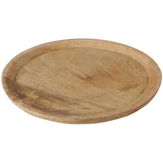 Boltze Holzteller Maino Mangoholz rund 35 cm spülmaschinengeeignet