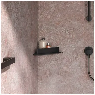 Keuco Duschablage ROSE, 24x24 cm, Aluminium, schwarz, Made in Germany, zum Kleben/Schrauben schwarz