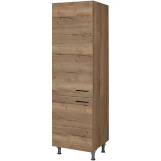 Nobilia Geschirrschrank Structura, Eiche dunkel, Holzwerkstoff, 5 Fächer, nur wie online abgebildet bestellbar, 216.6 cm, Blauer Engel, Pefc, Goldenes M, Made in Germany, DGM-Klimapakt, Küchen, Küchenmöbel, Küchenschränke, Geräteumbauschränke
