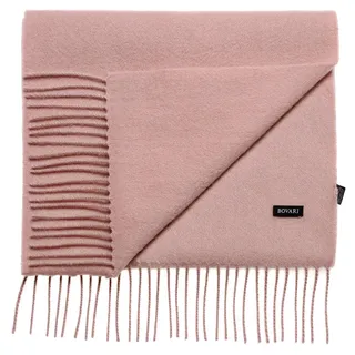Bovari Kaschmirschal Kaschmir Schal Herren – 100% Kaschmir / Cashmere – Premium Qualität, 180 x 31 cm rosa