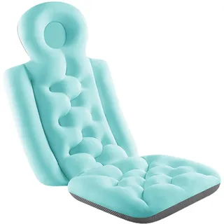 Ganzkörper-Badekissen, Badewannenkissen für die Badewanne, Erwachsenen-Badewannenkissen, Badewannenkissen für Wanne, Nacken, Rückenstütze schnell trocknend, Kopfstützenkissen (blau, lang, 93 x 40 cm)