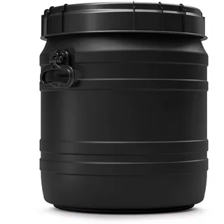 UV-beständiges Schraubdeckelfass Drehdeckelfass HDPE mit LSF Farbe schwarz, dicht, lebensmittelecht (55 Liter)
