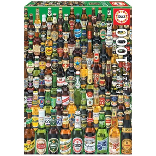 Educa - Puzzle 1000 Teile für Erwachsene | Biersorten der Welt, 1000 Teile Puzzle für Erwachsene und Kinder ab 14 Jahren, Bierflaschen Collage (12736)