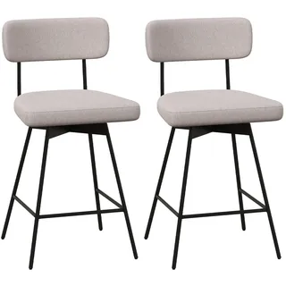 Costway Barhocker 2er Set drehbar gepolstert Beige