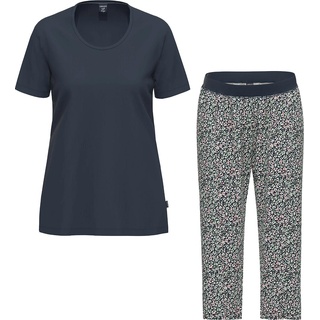 Ammann, Damen, Pyjama, Organic Cotton Schlafanzug Kurzarm, Blau, (46)