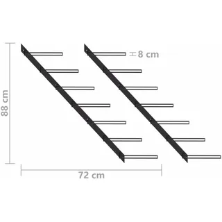 vidaXL Weinregal 14 Flaschen 2 Stk. Schwarz