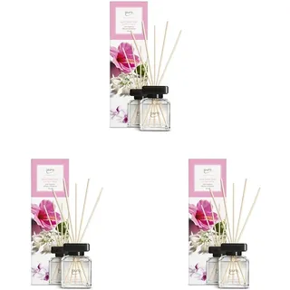ipuro - Essentials Raumduft Flower Bowl 100ml | Raumerfrischer mit Blumenduft, Mandarine, Bergamotte, Jasmin, Veilchen & Zedernholz Duft Aroma | Diffuser mit Stäbchen | Lufterfrischer für die Wohnung