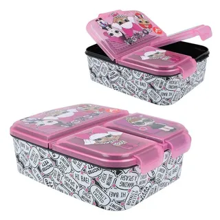 Stor L.O.L. Surprise | Brotdose mit 3 Fächern für Kinder - Kinder-Lunchbox - Snackbox - Dekorierte Lunchbox