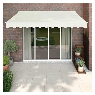 furnicato Markise Elektrische 3 x 2,5 m in Creme mit Fernbedienung UV-beständiger Sonnenschutz mit Kurbel für Balkone und Restaurants weiß 2.5 cm x 3 cm