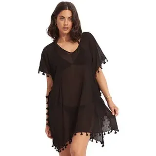 Seafolly - Amnesia Kaftan Damen schwarz - schwarz