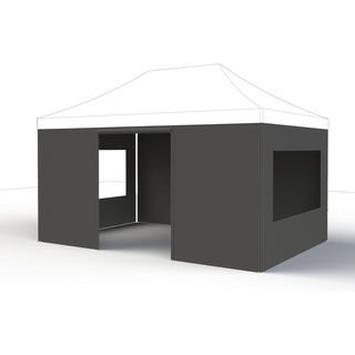 Set-Seitenteile grau zu Allrounder Pavillon 3 x 4,5 m, Bezug aus 160 g/m2 Polyester, PU-beschichtet, 4 Stück, grau
