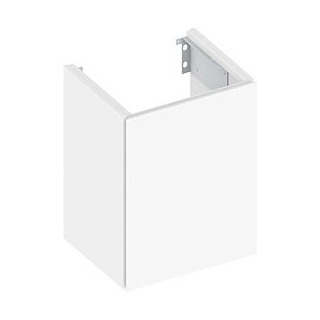 Keuco X-Line Waschtisch-Unterschrank 33122300002 46x60,5x37,9cm, rechts, Dekor weiß matt, Glas weiß klar