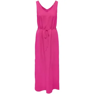 JDY Damen Kleid JDYSAY S/L Linen Maxi TIE Dress WVN Dia (DE/NL/SE/PL, Alphanumerisch, S, Regular, Regular, Fuchsia Purple) - S