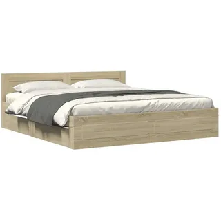 vidaXL Bettgestell 180 x 200 cm Sonoma-Eiche