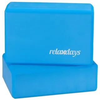Relaxdays 10 x Yogablock blau Weiß,Blau