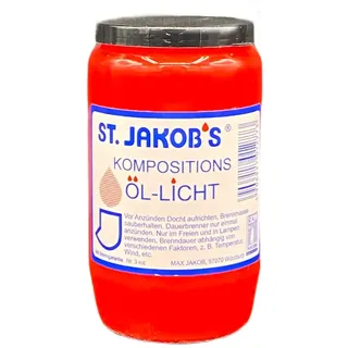 St. Jakobs Grabkerzen Nr. 3, Grabkerze, Grablicht, Weiss und rot, Friedhofslicht, Öllichter Nr, 3, Öl-Lichter, Grablampe, Grableuchte, Grabgestaltung, Lange Brenndauer (20, rot)