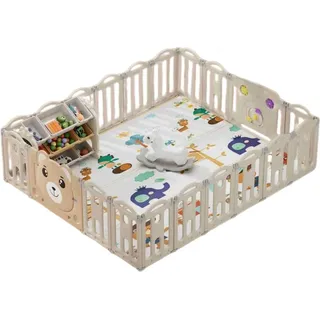 Laufgitter, Kunststoff, 185 x 185 cm, beige - Beige