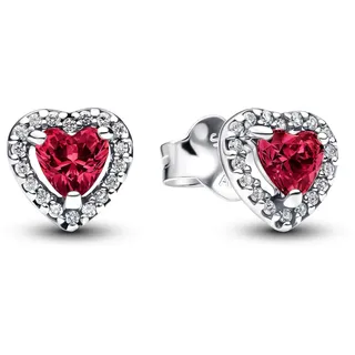 Pandora Ohrstecker Erhabenes Herz Rot 298427C04 Silber onesize