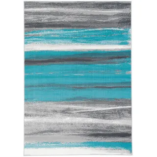 Pergamon Pergamon, Modern, Türkis, Grau, Textil, 190x280 cm, Teppiche & Böden, Teppiche