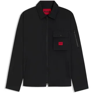 HUGO Herren Emmond Canvas-Overshirt aus Baumwoll-Mix mit Reißverschluss und Logo-Label - S