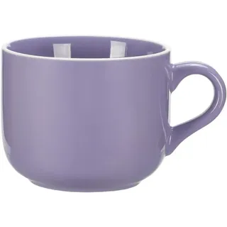 XXL Kaffeetasse und Teetasse 650 ml - Große keramische Suppentasse mit Henkel - Lila
