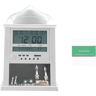 Muslimische Islamische Gebetsuhr, Azan-gebetsalarm, Digitale Azan-tischuhr, Silberfarben, Ohne Batterie - Eosnow