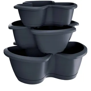 Prosperplast RESPANA TRIO Topf 28,1 l, Abmessungen (mm) 470 x 470 x 405, Farbe Anthrazit