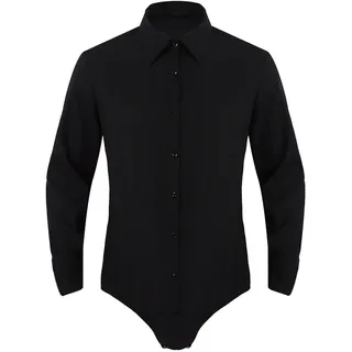 LIUHLFSR Einteiliges Tanzhemd for Herren mit langen Ärmeln, Umlegekragen, Button-Down-Kragen, lateinamerikanischer Modern Dance-Bodysuit, Hemd, Oberteile, Tanzkostüme für Tanz - XL