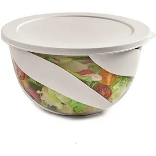 Snips Salatschüssel mit Deckel 3 L, Servierschüssel aus Kunststoff für Salat und Gemüse, 23,5 x 23,5 x 13,5 cm, spülmaschinenfest, Made in Italy