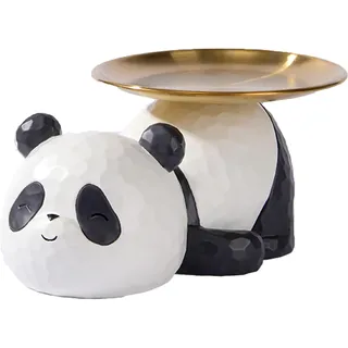 CXINLky Panda Schlüsselschale, Panda Bär Skulpturen mit Dekotablett, Panda Schlüssel Schale,Schmuck Tablett,Modern Deko für Wohnzimmer Home Flur Möbel-B