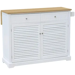 Livetastic Kücheninsel, Weiß, Eiche Artisan, Holzwerkstoff, Uni, 2 Schublade(n) Schubladen, einzeln stellbar, 117x93x63 cm, Küchen, Küchenmöbel, Kücheninseln