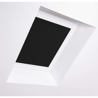 Bloc Jalousien für Velux Dachfenster, weißer Aluminiumrahmen schwarz Verdunkelung MK08