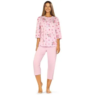 comtessa Schlafanzug Comtessa Damen Schlafanzug Halbarm 7-8 Hose Rosa (Pyjama, 2 tlg) rosa 50