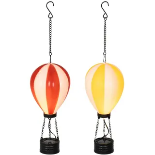 Lumineo Dekoleuchte Kunststoff 22x9,5cm 1 Stück Solar Rot/Weiß