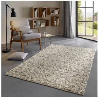 TaraCarpet Wollteppich TaraCarpet Fjord, rechteckig, Höhe: 10 mm, Handwebteppich Schurwolle br. beige Wohnzimmer Schlafzimmer 200x300 cm beige|braun 200 cm x 300 cm x 10 mm