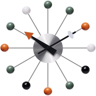 NUOVO 13 Zoll Ball Wanduhr Multicolor Mitte Jahrhundert Kreative Uhr Stille Uhr Quarzuhr Persönlichkeit Uhr Lustige Uhr Dekorative Zuhause Wohnzimmer Küche Büro Retro Design