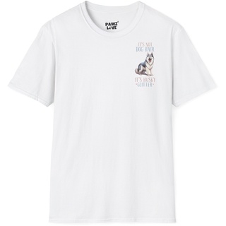 Backprint Softstyle T-Shirt "Husky Glitter" - Weiß / 3XL
