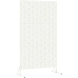 vidaXL Garten-Paravent 100 x 50 x 180 cm Weiß Stahl