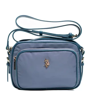 Schultertasche U.S. POLO ASSN. "HOUSTON CROSSBODY BAG WITH POCKET Damen", Damen, Gr. B/H/T: 9cm x 19cm x 9cm onesize, sky, Polyester, Polyurethan, Taschen Schultertasche, Schultertasche Damen, Shopper, Handtasche, Fashion, Lifestyle, Sale
