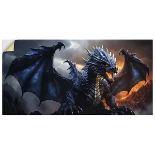 ARTland Wanddeko Wandtattoo selbstklebende Vinylfolie 100x50 cm moderne deko Fantasy aesthetic Drache Feuerdrache 2 U5PQ