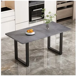 SOFTWEARY Esstisch mit Metallgestell (1-St., 140/70/75 cm), Esszimmertisch in Betonoptik grau grau