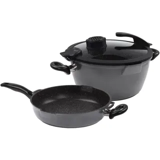 Stoneline Schmorpfanne, Grau, Metall, Kochen, Pfannen