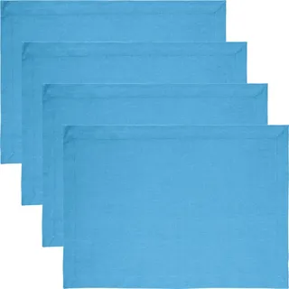 REDBEST Platzset Tischset "Tulsa" 4er-Pack, (4-St), Baumwolle Uni blau